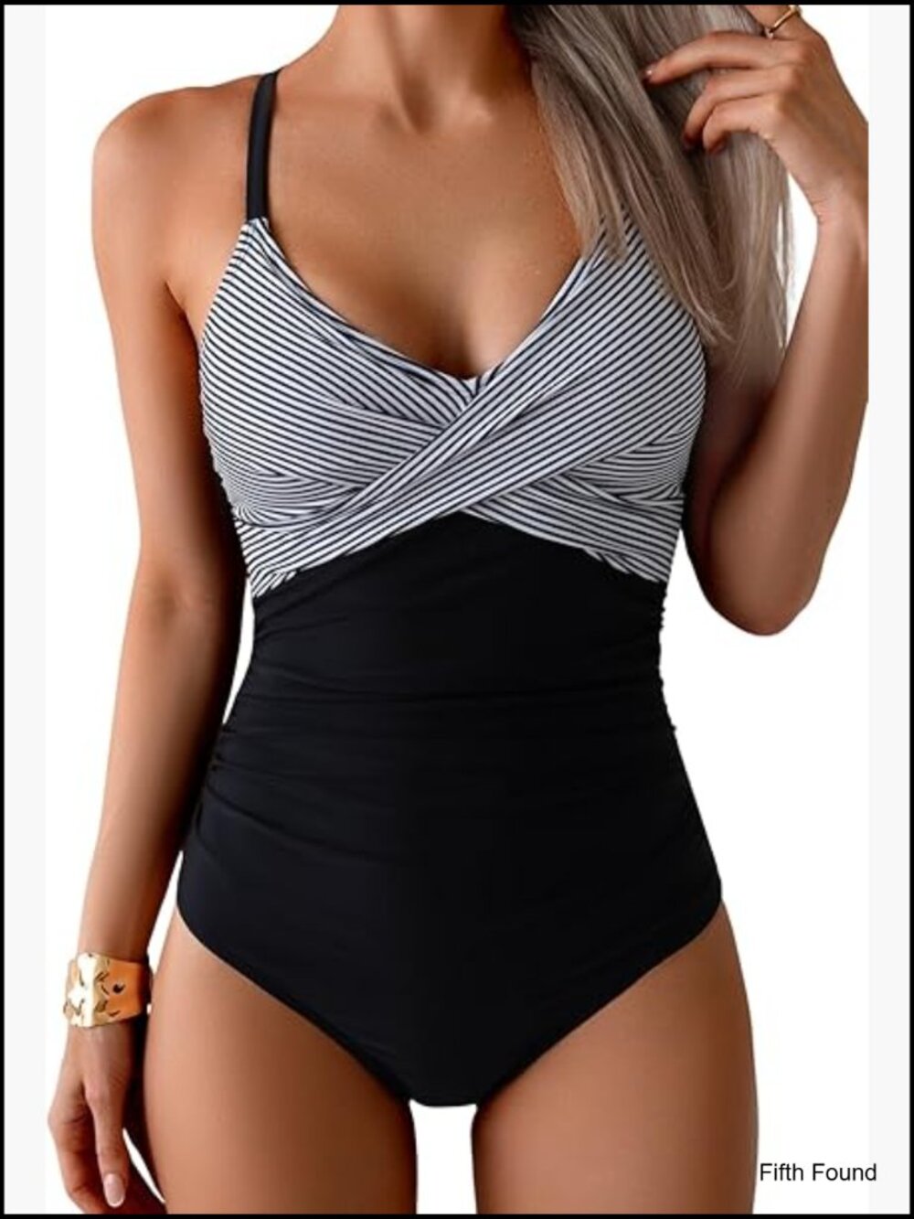 Tummy Control Front Cross One Piece Swimsuit
